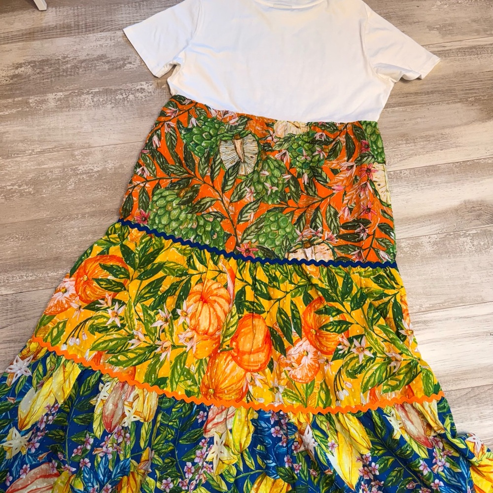 FARM RIO Colorful Midi T Shirt Dress - Picture 8 of 10